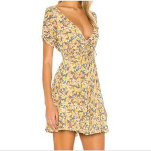 FREE PEOPLE NWT Women's Forget Me Not Smocked Waist Mini Dress Size 6 Lily Combo